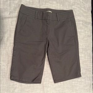 LOFT Gray Bermuda Shorts Tailored Cotton Blend